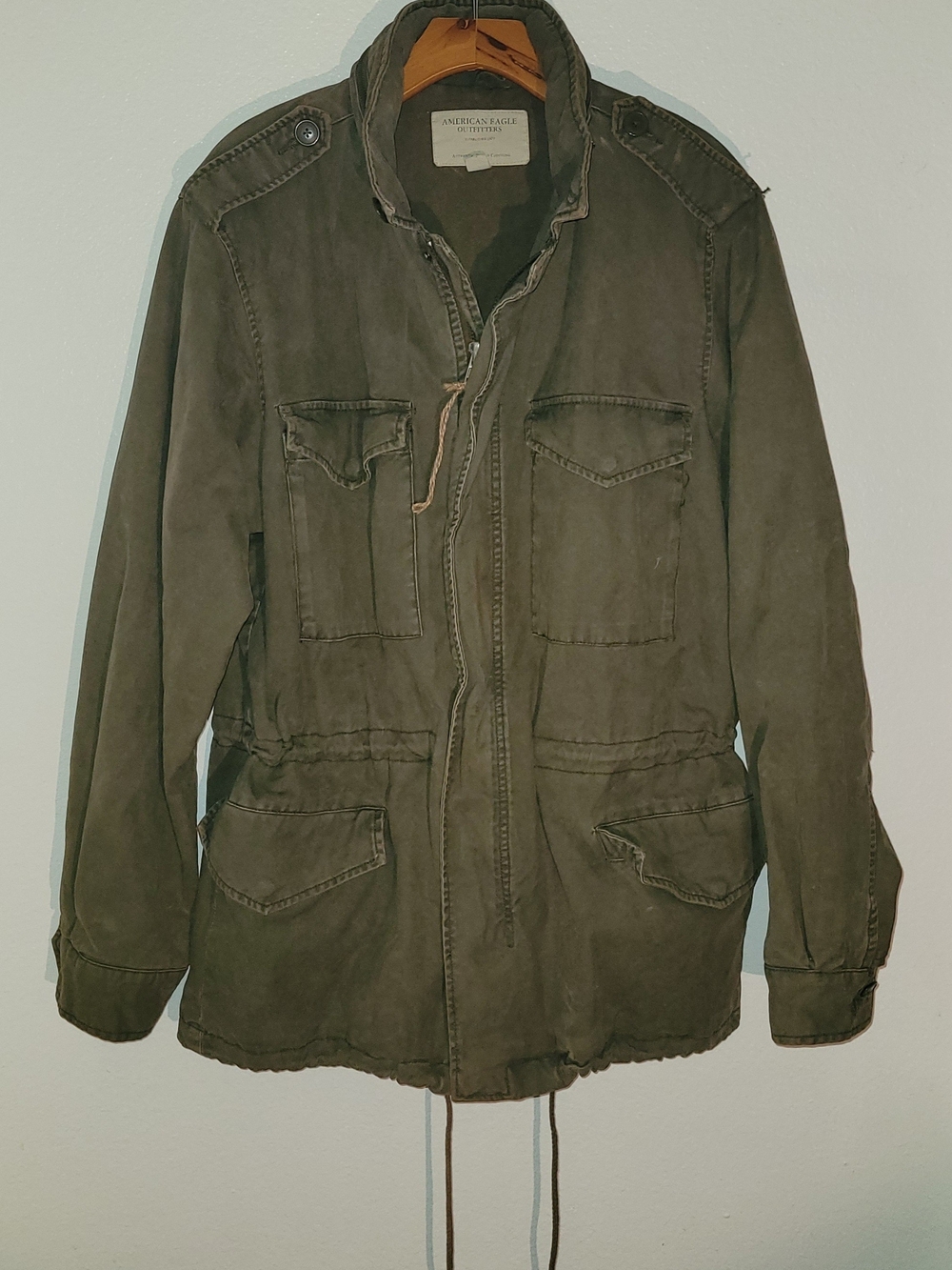 American Eagle Outfitters Olive Green Military Field Jacket - Men's